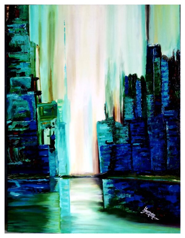 Cityscape abstract painting